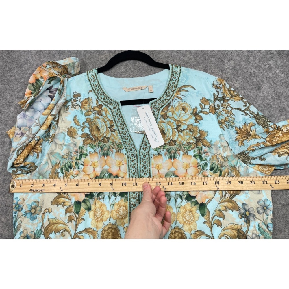 Soft Surroundings Baroque Maxi Dress Blue XL New - Picture 7 of 16